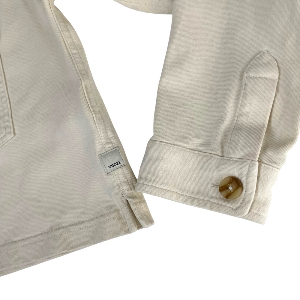 Vuori Mackenzie Cropped Button Shirt Jacket Shacket Natural Large - Picture 15 of 16